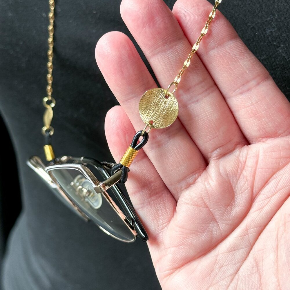 Gold Tone Minimalistic Eyeglass Chain - Picture 7 of 11